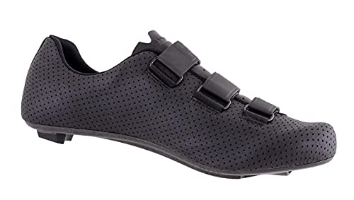 LUCK Zapatilla Ciclismo Carretera CALIPSO para Hombre y Mujer | Suela de Carbono | Cierre Milimétrico | Bicicleta de Carretera (43, Negro)