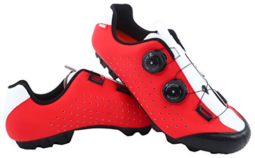 LUCK Zapatilla de Ciclismo MTB Eros con Doble Cierre rotativo de Alta precisión. 46 EU, Rojo