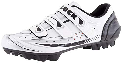 LUCK Zapatillas de Ciclismo Master Blanco, con Suela de Carbono y Triple Tira de Velcro para una sujeción (43 EU)