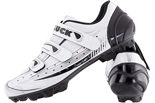 LUCK Zapatillas de Ciclismo Master Blanco, con Suela de Carbono y Triple Tira de Velcro para una sujeción (43 EU)