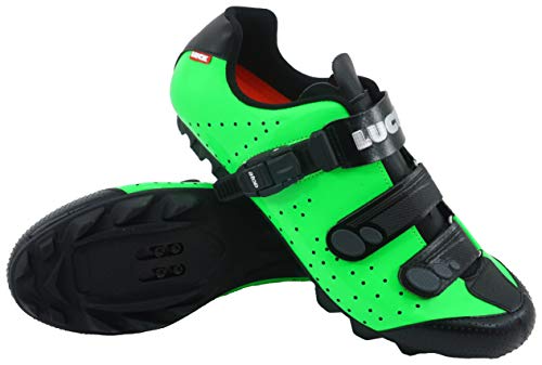 LUCK Zapatillas de Ciclismo MTB ODÍN con Suela de Carbono y Cierre milimétrico de precisión. (38 EU, Verde)