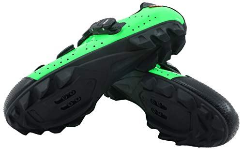 LUCK Zapatillas de Ciclismo MTB ODÍN con Suela de Carbono y Cierre milimétrico de precisión. (38 EU, Verde)