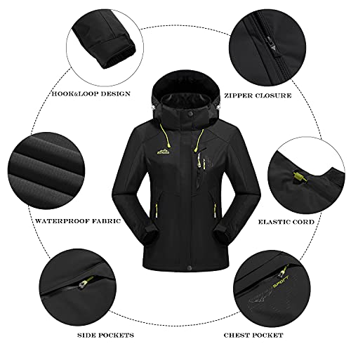 LUI SUI Chaqueta impermeable ligera para mujer Sports Mountain Chaqueta cortavientos