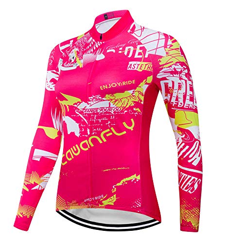 LybMjG Manga Largo Pantalones Ajustados 3D, Jersey Ciclismo Mujer, Camiseta Jersey Bicicleta Primavera Otoño, Ropa Ciclismo, Camisetas Ciclismo Carretera MTB, Ropa Bicicleta Manga Larga-Saco_S