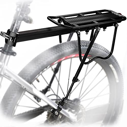 MAIKEHIGH Ajustable Carrier Trasera para Bicicleta portaequipajes Bicicleta Accesorios Soporte de Equipo Footstock Bicicleta Portador Estante con Reflector