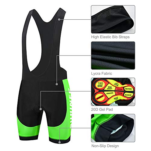 Maillot Ciclismo Hombre Verano, Ropa Ciclismo Manga Corta con Cremallera Completa y 3 Bolsillos Traseros y Culotte Ciclismo para MTB, Animados, L