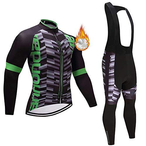 Maillot de Ciclismo para Hombre de Manga Larga de Forro Polar para  Bicicleta de montaña de Carretera MTB Camisas de Invierno Deportes al Aire  Libre