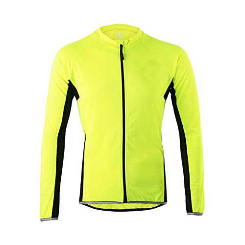 Maillot De Ciclismo para Hombre, Entrega De Velocidad, Traje De Carreras De Bicicleta De Carretera De Montaña De Manga Larga, Que Absorbe La Humedad, Cálido Y Transpirable (Verde,XXL)