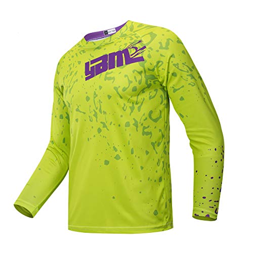 Maillot de Ciclismo para Hombre MTB Shirt de Manga Larga Transpirable Camiseta de Bicicleta de Montaña