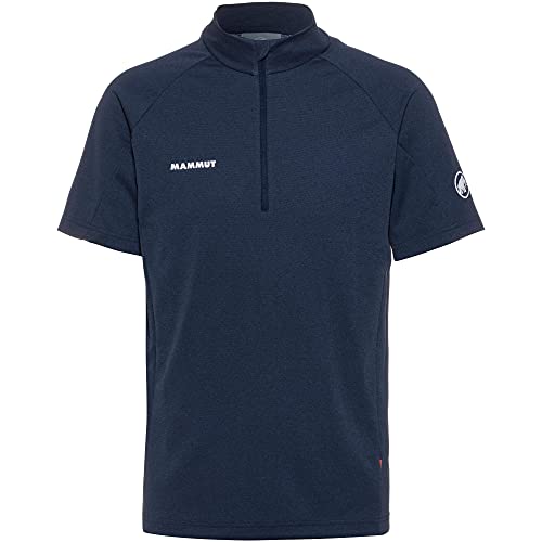 Mammut Aegility Half Zip Camiseta, Azul Marino/Blanco, Extra-Large para Hombre