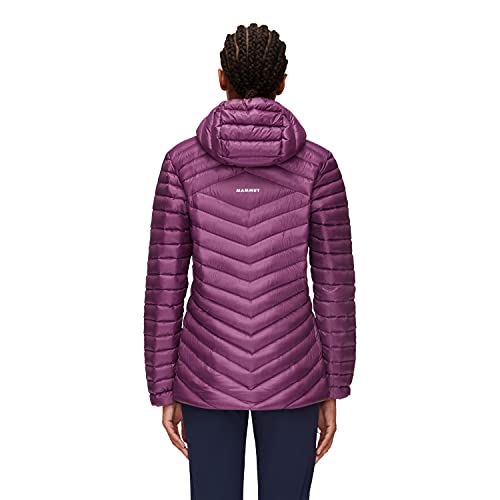 Mammut Broad Peak-Sudadera con Capucha Chaqueta, Relleno: 90% plumón, 10% Plumas de Ganso Blanco, Inserto Poliamida, Forro: 100%, Morado, Medium para Mujer