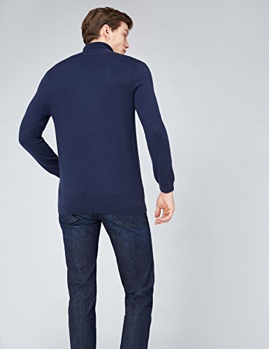 Marca Amazon - find. Roll Neck - Suéter Hombre, Azul (Navy), M, Label: M