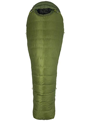 Marmot Never Winter Saco de Dormir Ultraligero y cálido, con Relleno de 650 Plumas de Pato, para Acampar y Trekking, Unisex-Adult, Cilantro/Tree Green, Regular: 183 cm