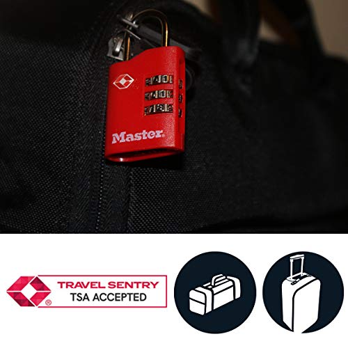 Masterlock RY92815 - Juego de candados de combinación (cierre TSA, 2 x 30 mm, 2 unidades)