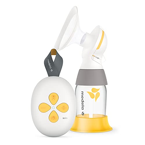 Medela Extractor de leche eléctrico Solo - notablemente más silencioso, recargable por USB, con embudo PersonalFit Flex y tecnología de extracción de 2 fases de Medela