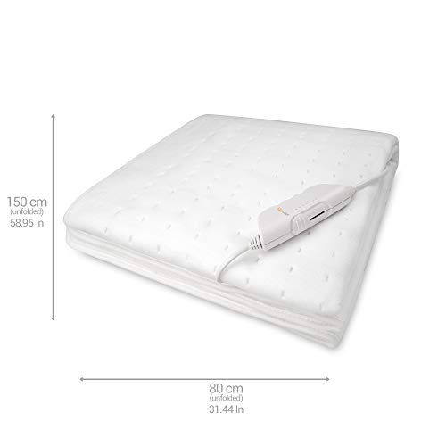 Medisana HU 662 Calefacción bajo la cama, 150 x 80 cm, desconexión automática, protección contra sobrecalentamiento, 6 ajustes de temperatura, lavable para todos los colchones estándar