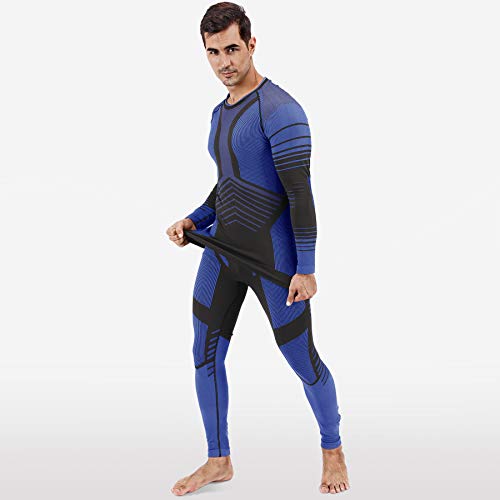 MEETYOO Conjuntos térmicos Hombre, Ropa Interior Térmica Leggings Compresión Camiseta para Esquí Running Ciclismo