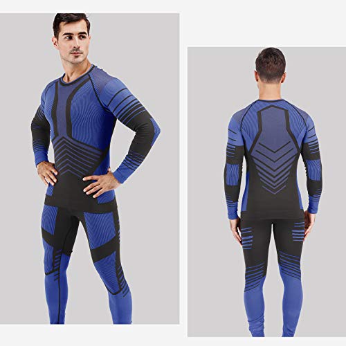 MEETYOO Conjuntos térmicos Hombre, Ropa Interior Térmica Leggings Compresión Camiseta para Esquí Running Ciclismo