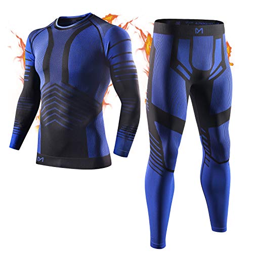 MEETYOO Conjuntos térmicos Hombre, Ropa Interior Térmica Leggings Compresión Camiseta para Esquí Running Ciclismo