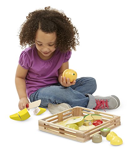 Melissa & Doug- Cutting Fruit Set Comida de Juguete de Madera, Multicolor (MEDUG-140218)