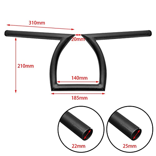 MEQNOIG Manillar de Bicicleta de Motocicleta 22Mm 7/8"25Mm 1" Manillar Retro Drag Handle Z Bar FIT for Suzuki Cafe Racer Chopper Bobber Accesorios(Color:25MM)