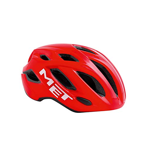 MET Idolo Casco de Ciclismo, Unisex Adulto, Rojo/Negro, 60-64 cm