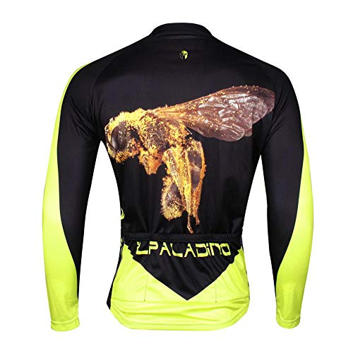 MHSHXY Ciclismo Jersey patrón de dibujos animados manga larga polar al aire libre cremallera completa deporte Bicicletas ropa para MTB carretera bicicleta ropa amarillo-m