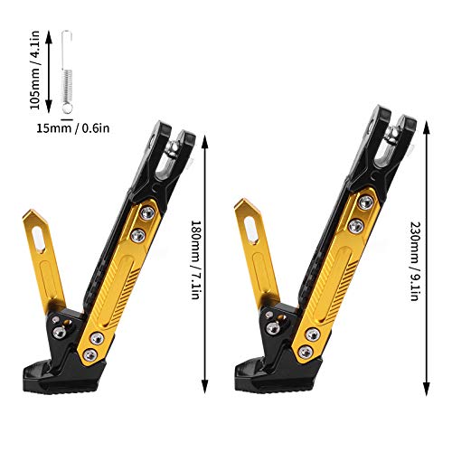 Mikrokos Pata de Cabra para Motocicleta - Pata de Cabra de aleación de Aluminio CNC Soporte Lateral de Altura Ajustable Soporte Universal para Motocicleta