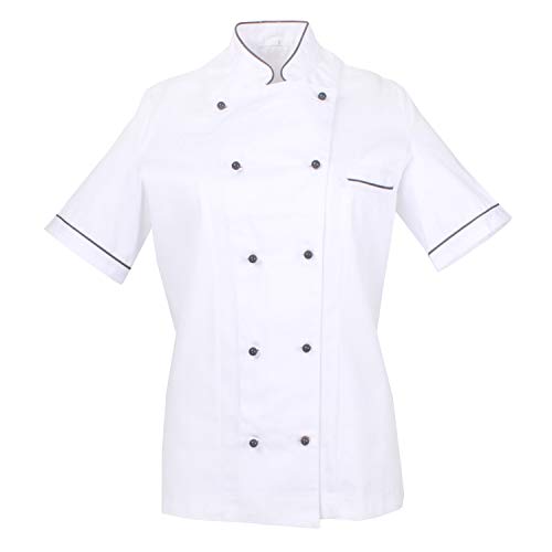 MISEMIYA - Chaquetas Chef Bar Restaurante Uniforme COCINERA Mangas Cortas - Ref.848B - L, Blanco