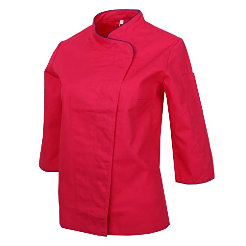 MISEMIYA - Chaquetas Uniformes Chef COCINERA Bar Restaurante HOSTELERÍA Mangas LARGAS - Ref.703 - Large, Fucsia