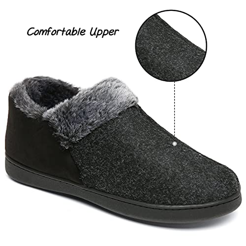 Mishansha Pantuflas Mujeres Invierno Antideslizantes Cálido y Confortable Zapatillas Estar por Casa Hombres Zapatillas con Forro de Felpa, Unisexo Negro 38