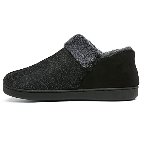 Mishansha Pantuflas Mujeres Invierno Antideslizantes Cálido y Confortable Zapatillas Estar por Casa Hombres Zapatillas con Forro de Felpa, Unisexo Negro 38