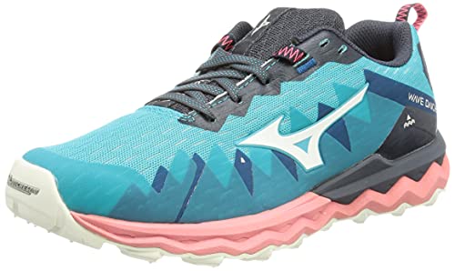 Mizuno Wave Daichi 6, Zapatillas para Carreras de montaa Mujer, Scubab Blancanieves Tearose, 38 EU