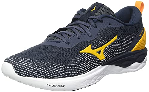 Mizuno Wave Flash CC, Zapatillas Hombre, Indiaink Azafrán Blanco, 42.5 EU