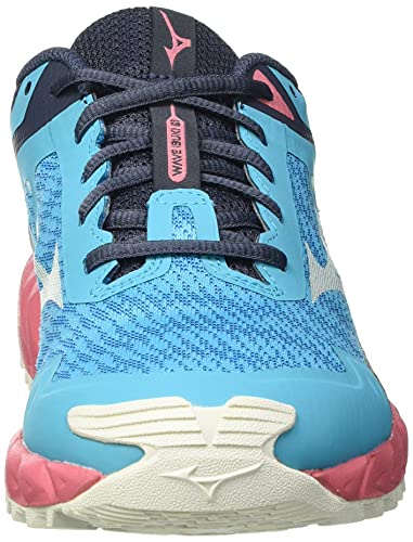 Mizuno Wave Ibuki 3, Zapatillas para Carreras de montaa Mujer, Scubablue Tearose Blanco, 38 EU