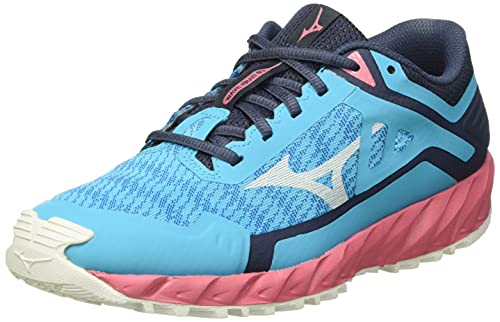 Mizuno Wave Ibuki 3, Zapatillas para Carreras de montaa Mujer, Scubablue Tearose Blanco, 38.5 EU