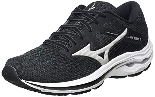 Mizuno Wave Inspire 17, Zapatillas para Correr Mujer, Darkshadow Lunarrock Negro, 44.5 EU