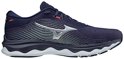 Mizuno Wave Sky 5, Zapatillas de Running Hombre, Peacoat/Silver/Ignition Red, 43 EU