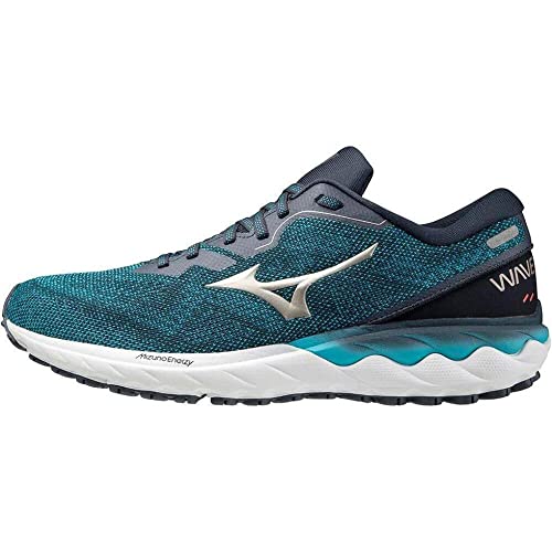 Mizuno Wave SKYRISE 2, Zapatillas de Running Hombre, Scuba Blue/Platinum Gold/India Ink, 45 EU