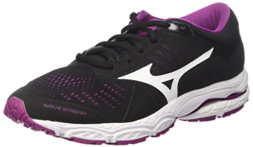 Mizuno Wave Stream Wos, Zapatillas de Running Mujer, Multicolor (Black/White/Clover 01), 37 EU