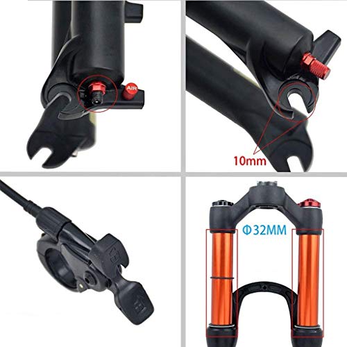 MJCDNB Suspensión de Bicicleta MTB con Resorte neumático, Horquilla de 26/27,5/29 Pulgadas, Tubo Recto de Freno de Disco, 1-1/8", Viaje, 120mm, Eje de Bloqueo Remoto, Bicicleta 9mmQR