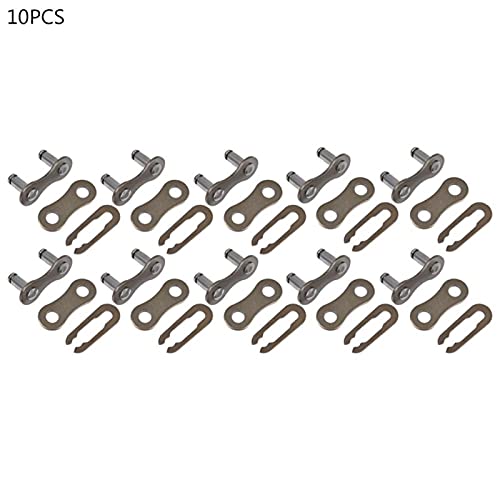 MJJCY reparado 10pcs Bike Bike Bike Cadena Conector Conector Single Speed ​​Master Link Piezas de Juntas Cadena (Color : Silver)