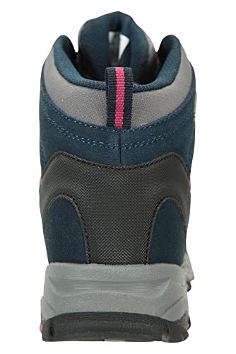 Mountain Warehouse Botas Impermeables Rapid para Mujer - Zapatos para Caminar Superiores de Gamuza y Malla, Zapatos duraderos, Botas de Suela de Goma para Damas Azul Marino Talla Zapatos Mujer 38 EU