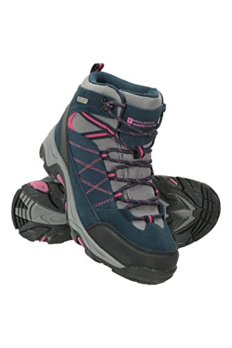 Mountain Warehouse Botas Impermeables Rapid para Mujer - Zapatos para Caminar Superiores de Gamuza y Malla, Zapatos duraderos, Botas de Suela de Goma para Damas Azul Marino Talla Zapatos Mujer 38 EU