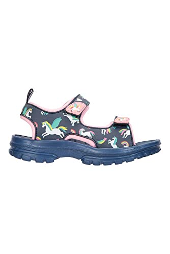 Mountain Warehouse Sand Sandalias para niños - Calzado de Verano Forrado de Neopreno, Duradero, con Velcro y Correa extraíble en el talón - Ideales para la Playa Azul Marino 34