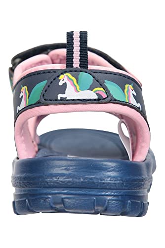 Mountain Warehouse Sand Sandalias para niños - Calzado de Verano Forrado de Neopreno, Duradero, con Velcro y Correa extraíble en el talón - Ideales para la Playa Azul Marino 34