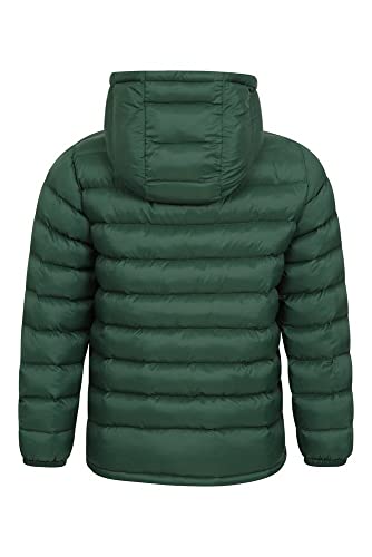 Mountain Warehouse Seasons Chaqueta Acolchada para niño - Chaqueta de Invierno Impermeable, Aislante, con Capucha y Relleno de Microfibra, el Abrigo Ideal para la Lluvia Caqui 3-4 Años