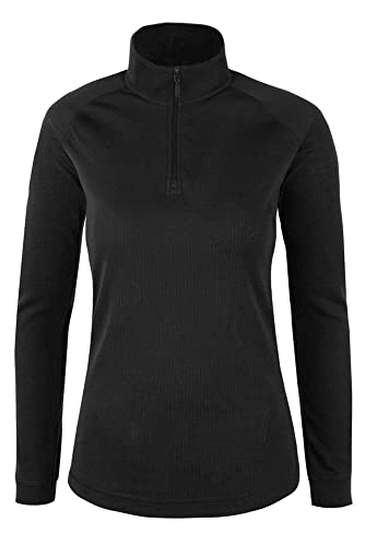 Mountain Warehouse Top térmico Interior de Manga Larga Talus para Mujer - Camiseta térmica cálida, Camiseta Ligera, Transpirable, Cuidado fácil, Invierno Negro 42