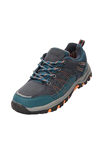 Mountain Warehouse Zapatillas Stampede para niños - Zapatillas de Correr con Suela de Gran Agarre, Zapatillas Impermeables, Zapatillas de Verano con Empeine Azul petróleo 30.5