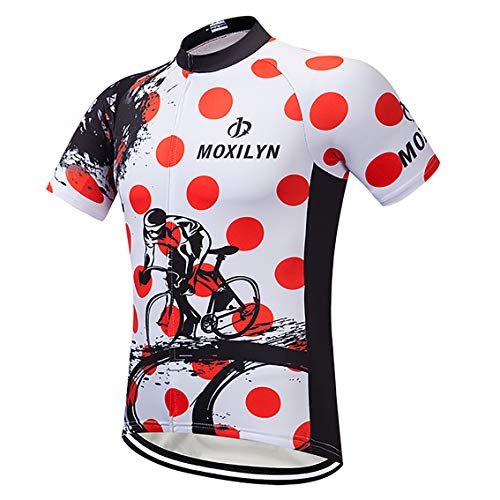 Moxilyn Camisetas de Ciclismo para Hombre, Camiseta Corta, Top de Ciclismo, Jerseys de Ciclismo, Ropa de Ciclismo, Mountain Bike/MTB Shirt, Transpirable y Que Absorbe El Sudor, Secado Rápido